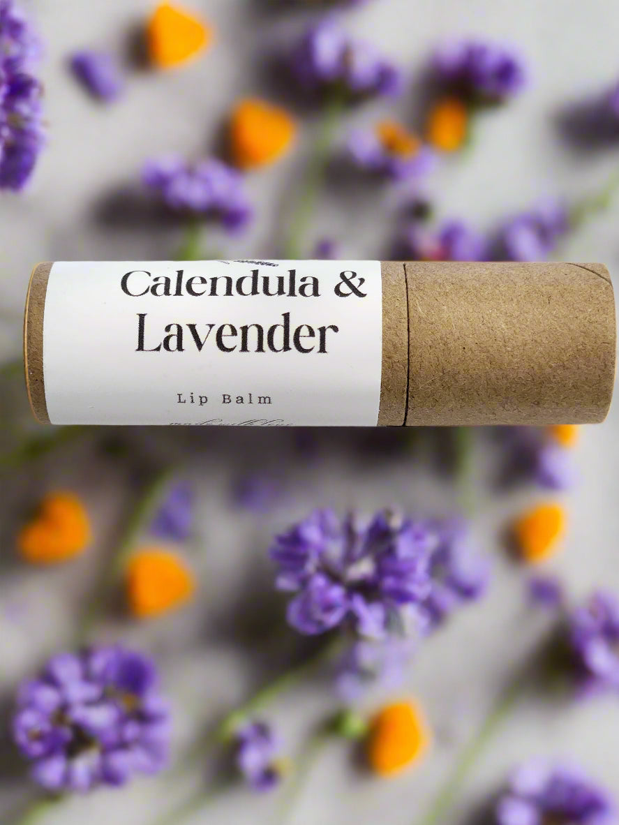 Calendula & lavender lip balm tube